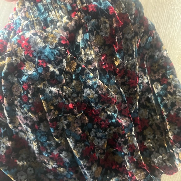 NEXT Velvet Floral Ruffle Shorts in Multi Color - Picture 4 of 4